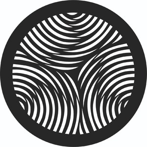 №126 Решетка магнитная, черная, круглая (ломаные круги) D100 (наружный 130)