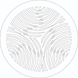 №127 Решетка магнитная, белая, круглая (ломаные круги) D125 (наружный 150)